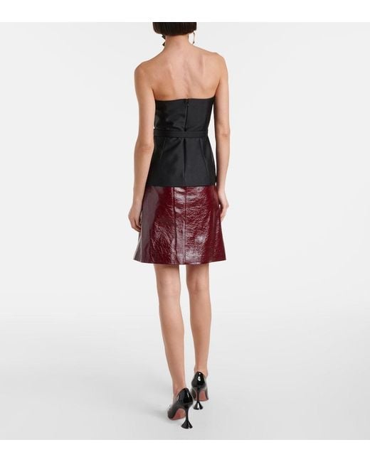 Self-Portrait Black Self Portrait Taffeta Belted Bandeau Top