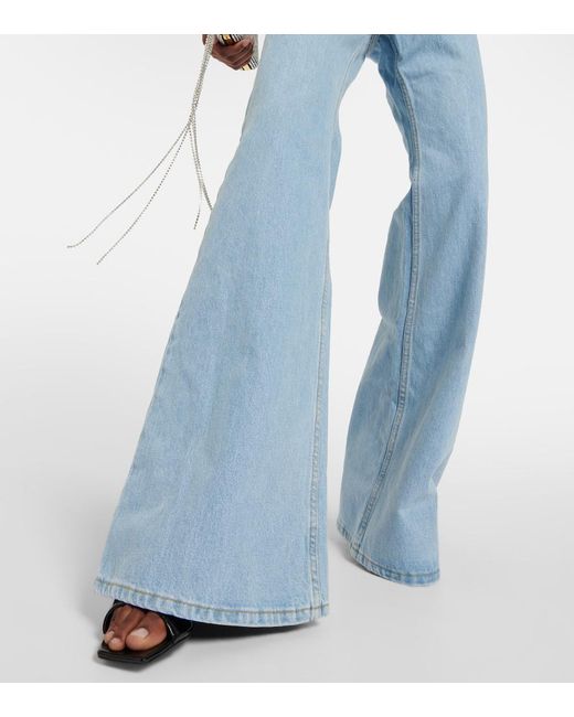 Magda Butrym Blue High-Rise Flared Jeans