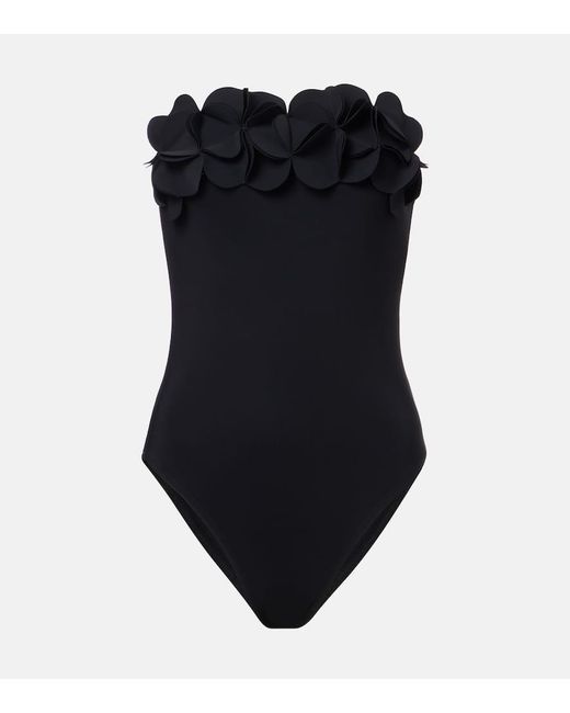 Banador Tess Con Aplique Floral Karla Colletto de color Black