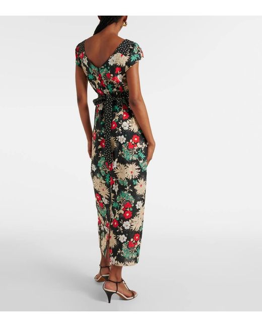 Robe Midi Carey En Coton A Fleurs Rixo en coloris White