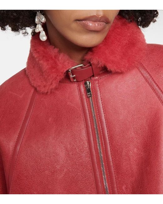Giacca Acassy in shearling di Isabel Marant in Red