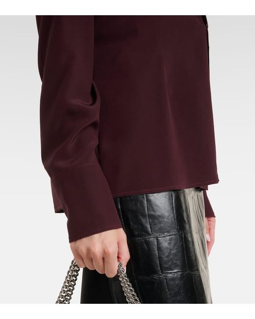 Stella McCartney Purple Tie-Neck Silk Blouse