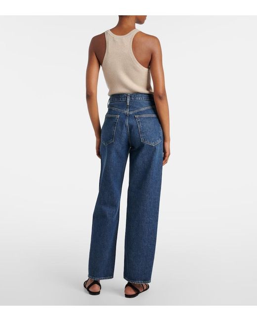 Agolde Blue V-Waist Baggy Straight Jeans