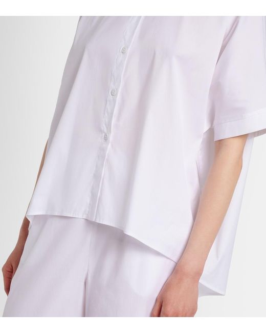Max Mara White Pittura Cotton-Blend Shirt