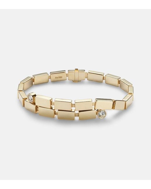 Ileana Makri Metallic 18Kt Bracelet With Diamonds