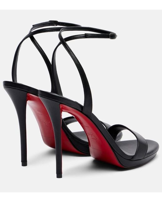 Christian Louboutin Black Miss Z 120 Leather Slingback Pumps