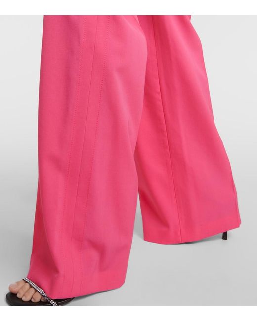 Stella McCartney Pink Iconic High-Rise Wool-Blend Flared Pants