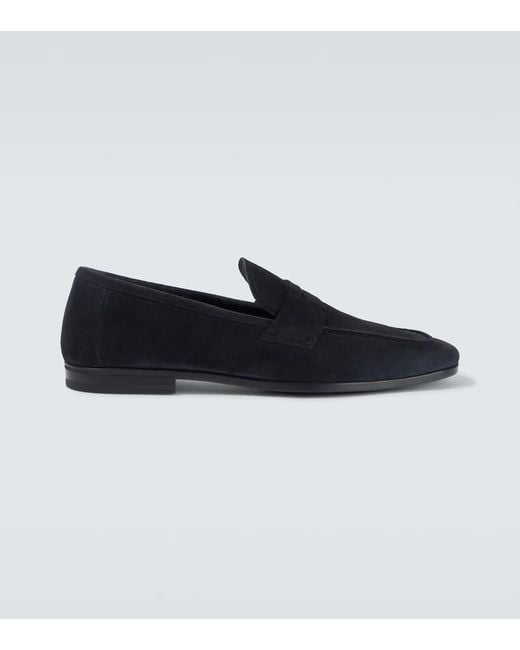Tom Ford Blue Sean Suede Penny Loafers for men