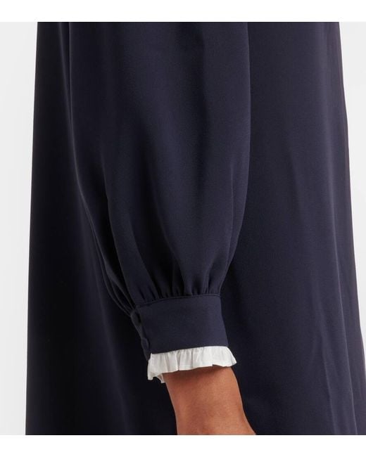 Rixo Blue Halina Bow-Detail Minidress