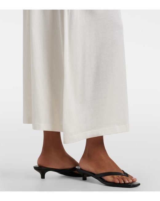 Totême White Cotton And Silk Jersey Midi Dress