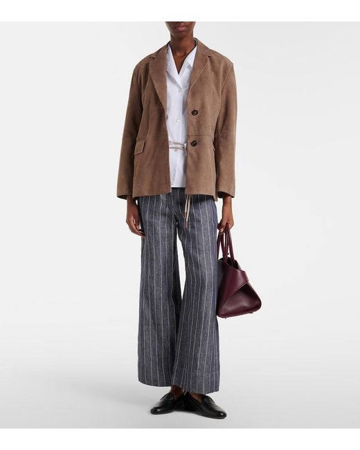 Max Mara Brown Anfora Suede Jacket