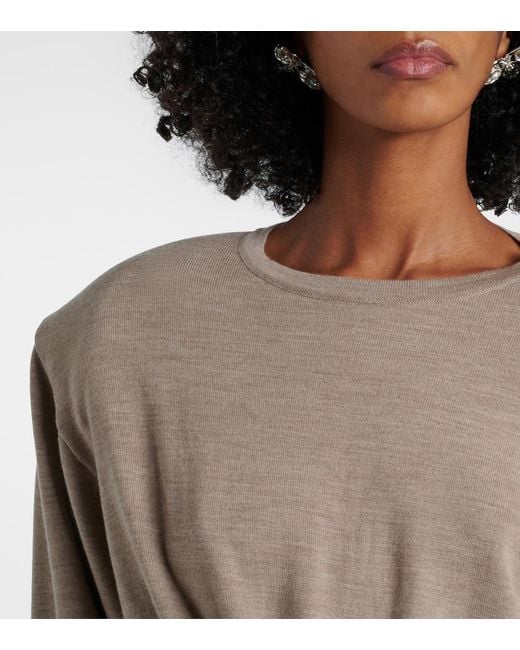 Magda Butrym Natural Knot-Detail Wool Sweater