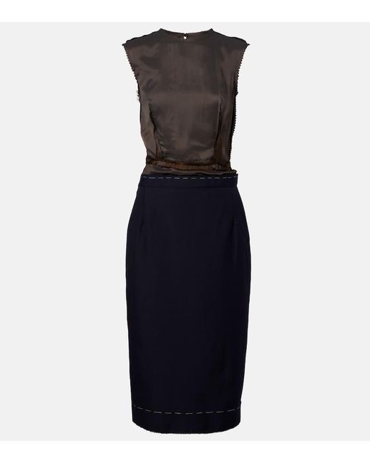 Maison Margiela Blue Twill Midi Dress