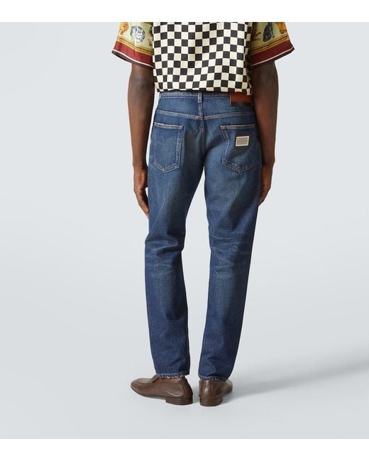 Dolce & Gabbana Blue Distressed Slim Jeans for men