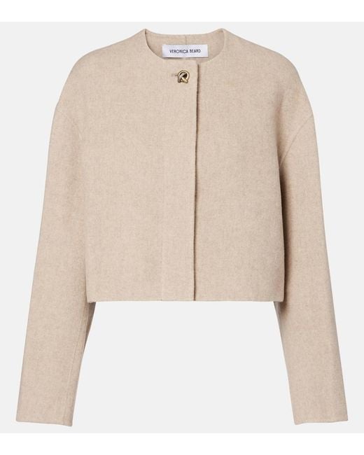 Veronica Beard Natural Philips Wool And Cashmere-Blend Jacket