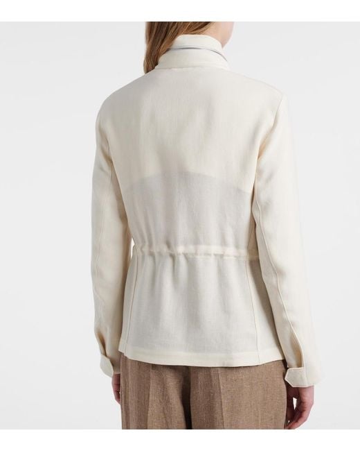 Loro Piana Natural Traveller Mini Linen Crepe Field Jacket