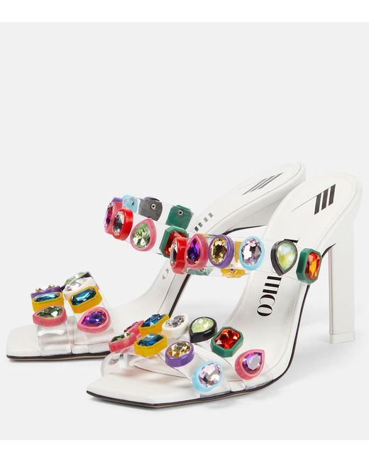 The Attico Metallic Nanci Embellished Pvc Mules