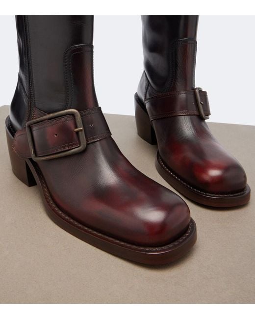 Dries Van Noten Brown Leather Biker Boots