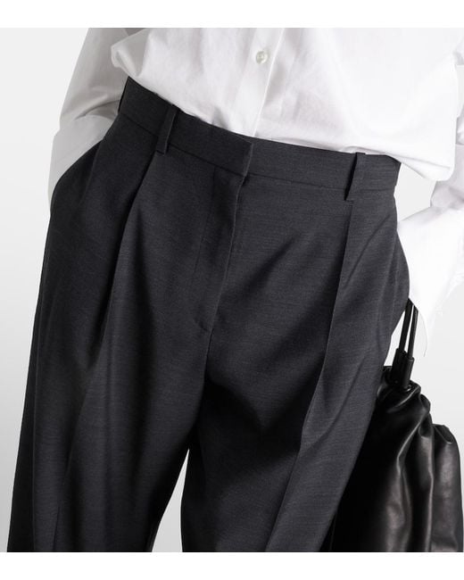 Pantalones Palazzo Tor De Lana Virgen The Row de color Black