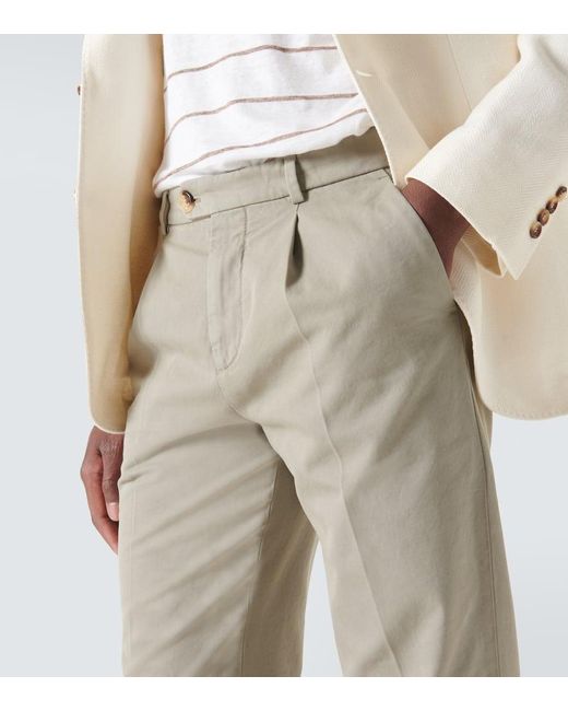 Pantaloni in cotone di Brunello Cucinelli in Natural da Uomo