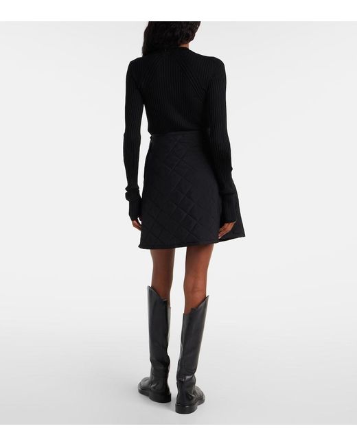 Jil Sander Black Quilted Miniskirt