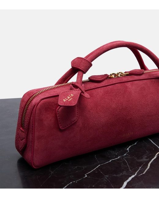 Alaïa Red Le Teckel Small Suede Clutch