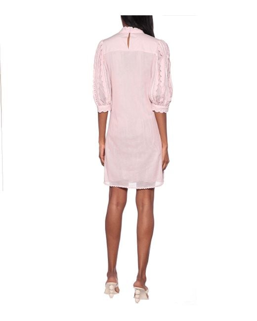 See By Chloé Cotton-lace Dress in Pink - Lyst