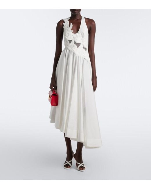 Christian Louboutin White Mulazee Cross Leather Sandals