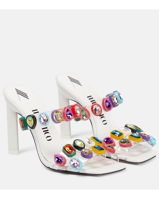 The Attico Metallic Nanci Embellished Pvc Mules