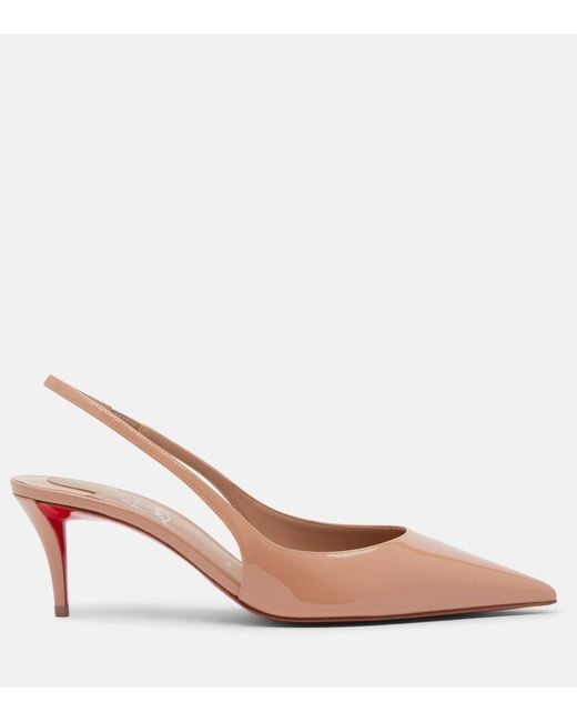 Christian Louboutin Pink Miss Z 60 Patent Leather Slingback Pumps