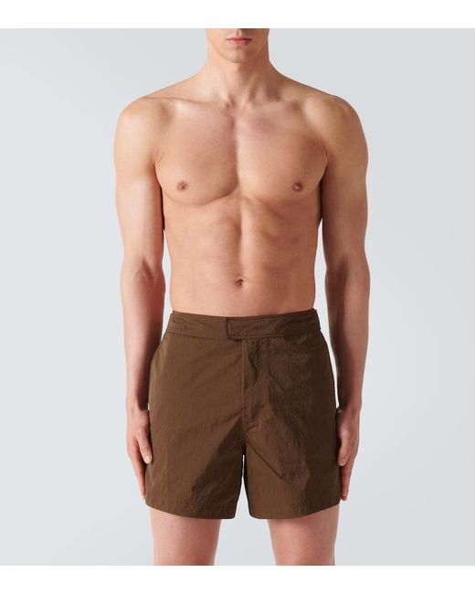 Zegna Brown Swim Trunks for men