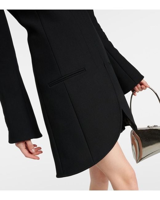 Courreges Black Ellipse Crepe Coat
