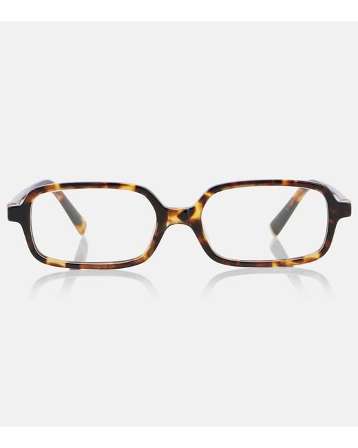 Miu Miu Brown Rectangular Glasses