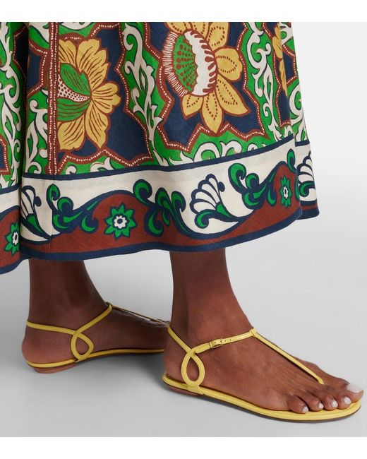 Aquazzura Metallic Almost Bare Leather Thong Sandals