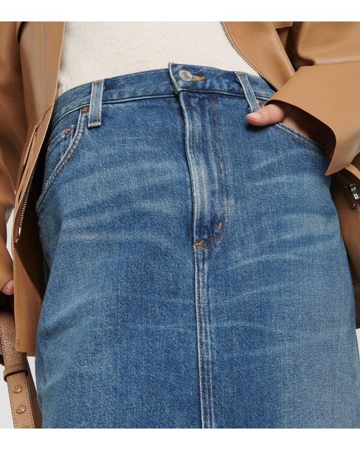 Agolde Blue Leif Denim Maxi Skirt