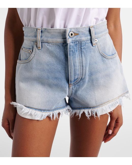 Loewe Blue Paula's Ibiza Anagram Denim Shorts
