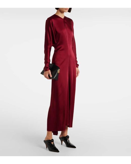 Victoria Beckham Red Midikleid Aus Satin