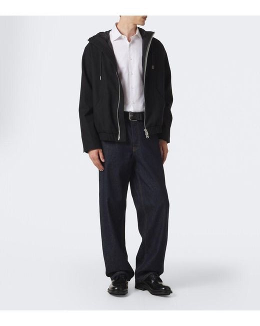 Sacai Black Hooded Wool Jacket for men