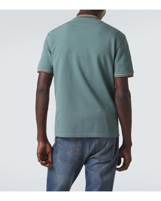 Polo Greca di Versace in Blue da Uomo