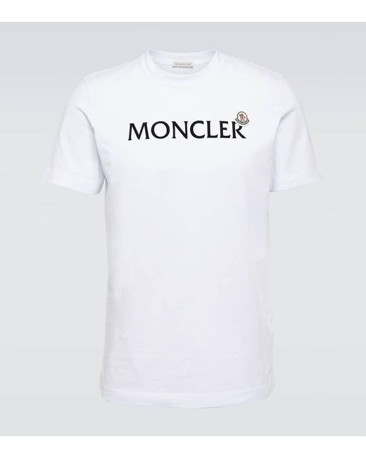 Moncler T-Shirt aus Baumwolle in White für Herren