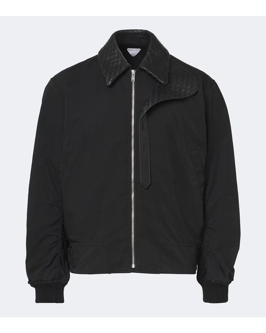 Bottega Veneta Black Intrecciato Twill Blouson Jacket for men