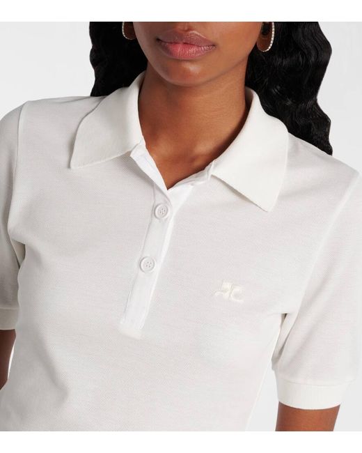 Courreges White Polokleid Aus Baumwoll-Pique