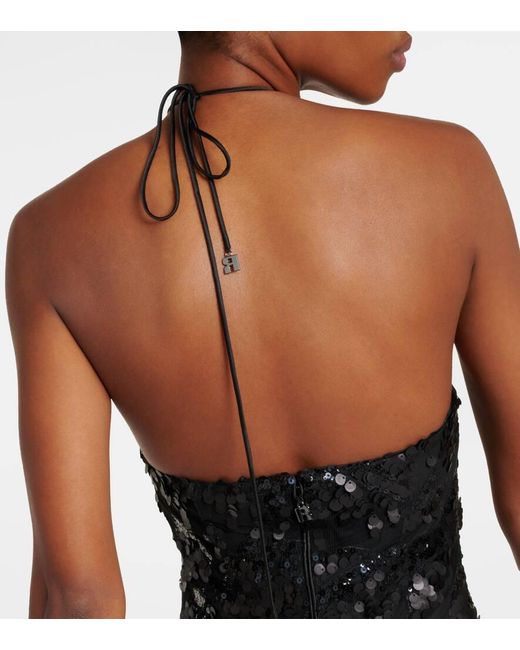 Abito Midi Con Paillettes E Cut-Out di ROTATE BIRGER CHRISTENSEN in Black