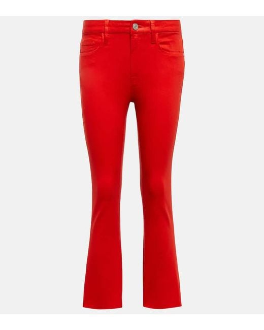FRAME Red Le Crop Mini Boot High-rise Jeans
