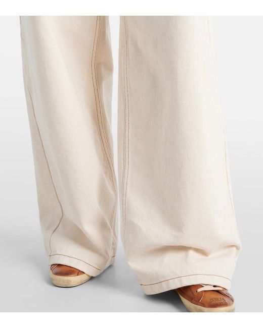 AMI Natural High-Rise Wide-Leg Jeans