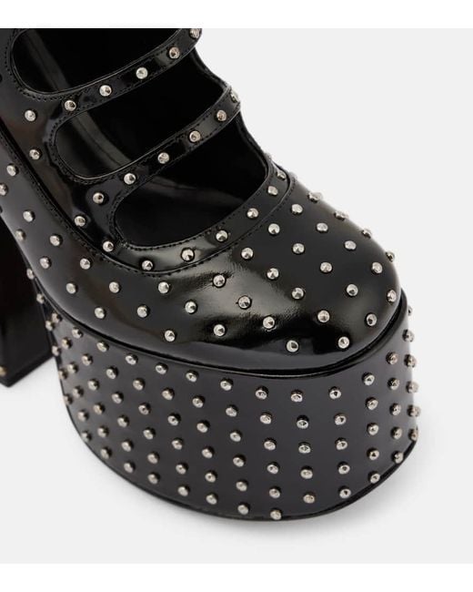 Marc Jacobs Black Kiki Studded Leather Platform Ankle Boots