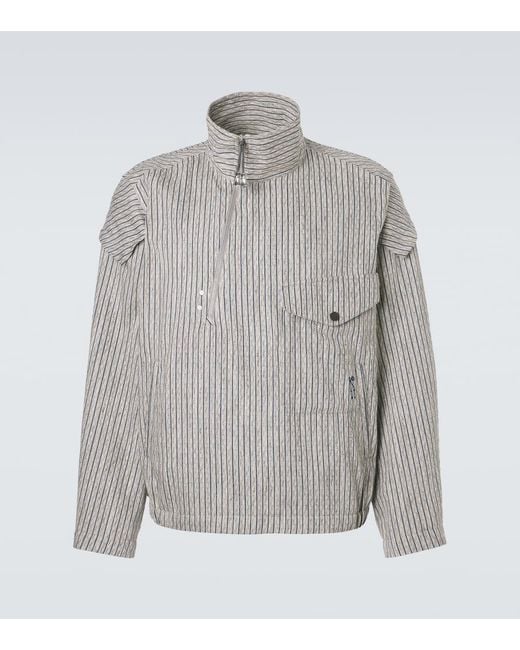 Kiko Kostadinov Gray Farkas Cotton And Linen-Blend Jacket for men