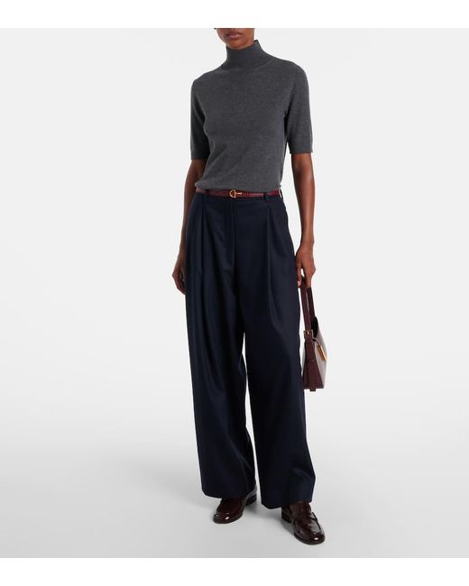 Max Mara Blue Weite Hose Titty Aus Wolle