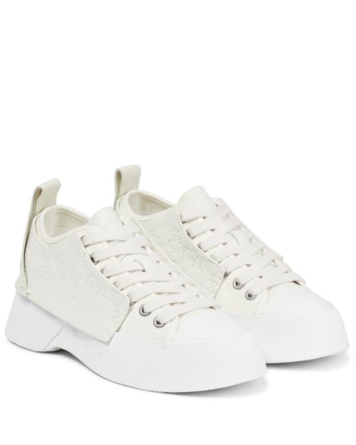 JW Anderson Leather-trimmed Canvas Platform Sneakers in White - Lyst