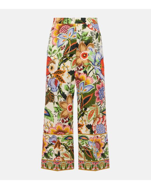 Etro Multicolor Floral Cotton Culottes